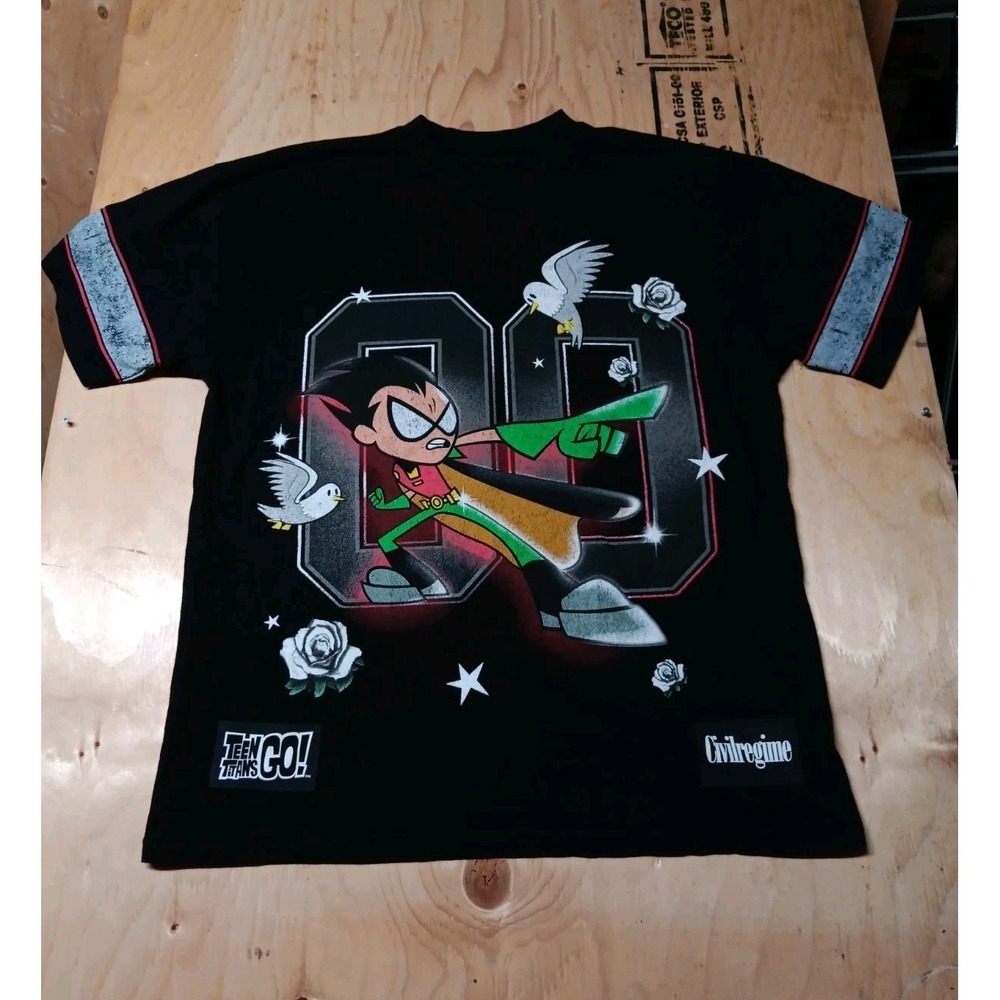 Civil Regime Men's Graphic‎ T Robin Teen Titans Go! M Oversized Heavy Grunge Y2K